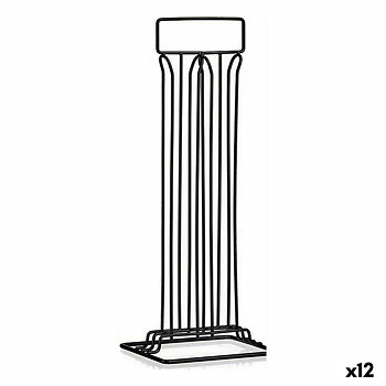 Kapselhållare Kinvara 92310 Svart Stål 15,5 x 37,5 x 10 cm (12 antal)