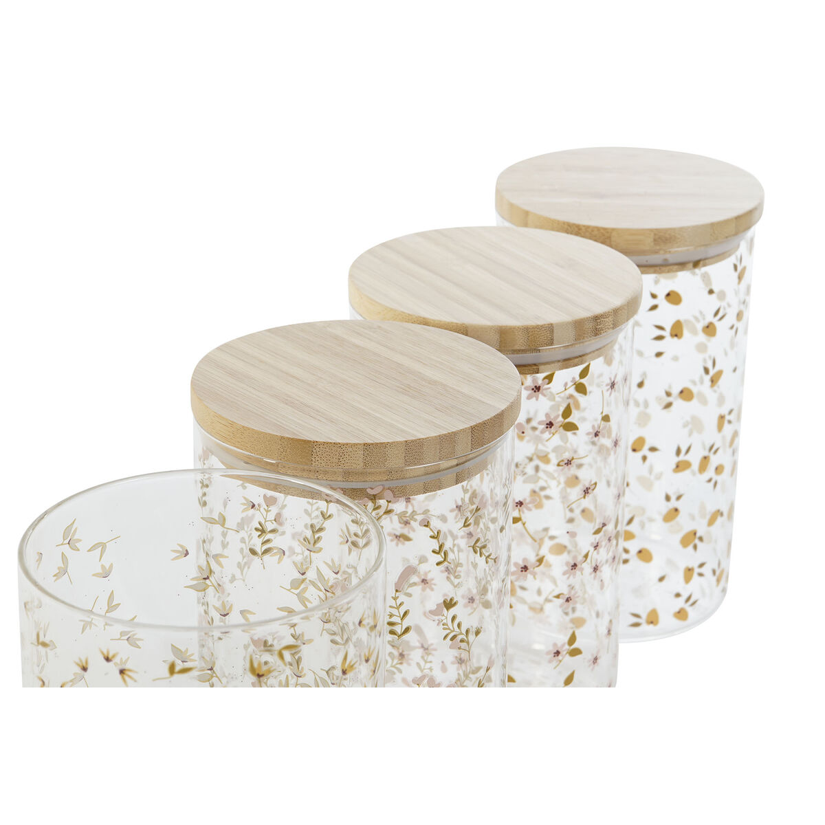 Burk DKD Home Decor Bambu Borosilikatglas Shabby Chic 1 L 10 x 10 x 17 cm (4 antal) - 4