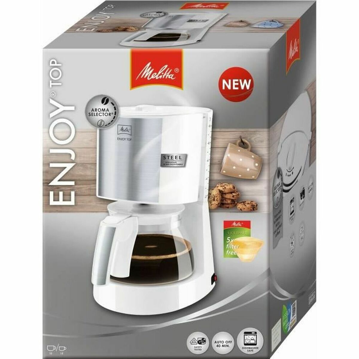 Kaffebryggare Melitta ENJOY TOP GLASS 1017-03 1000 W Vit 1000 W 1 L 1,2 L - 4