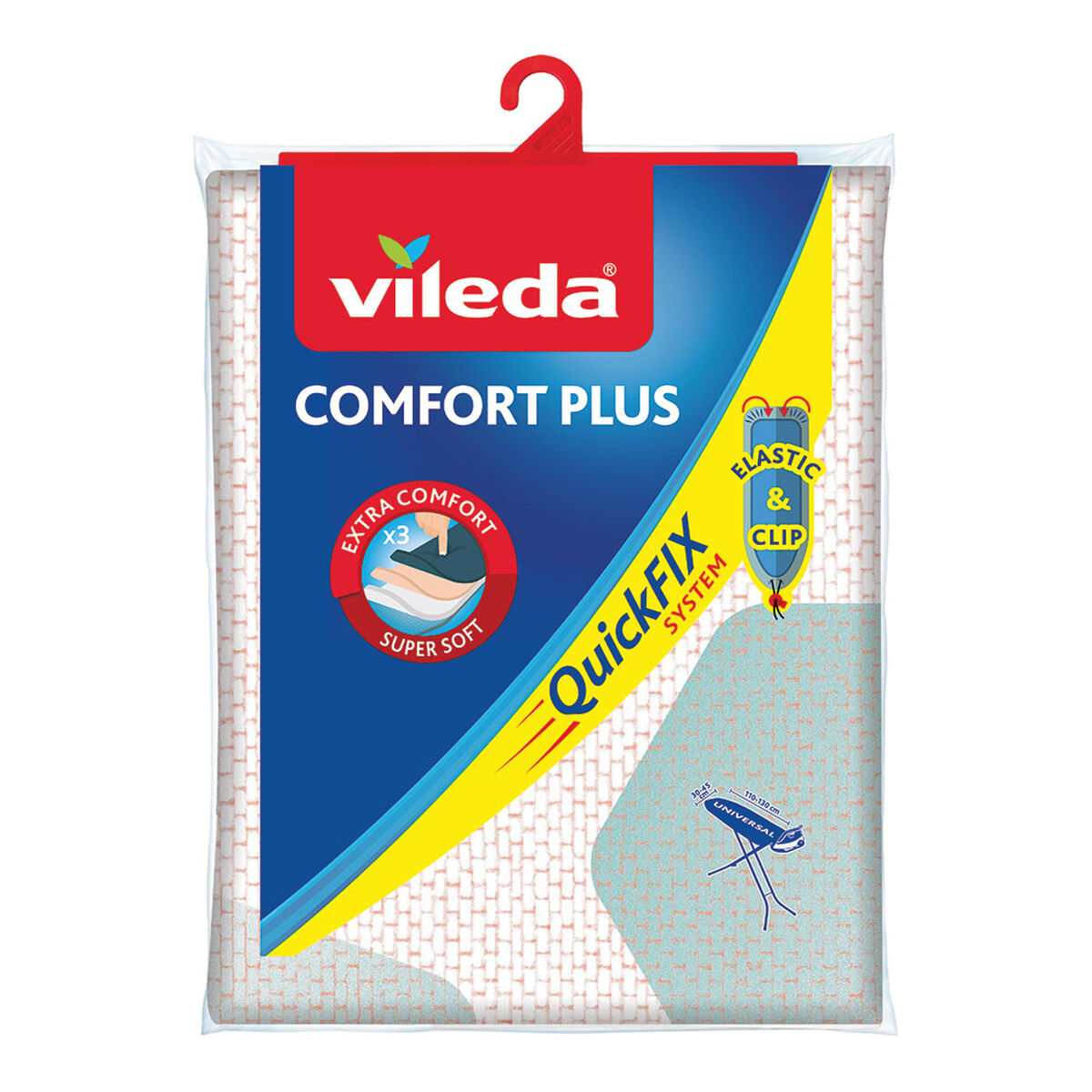 Strykbrädesfodral Vileda 163255 Comfort Plus Rosa 110 x 30 cm 130 x 45 cm - 4