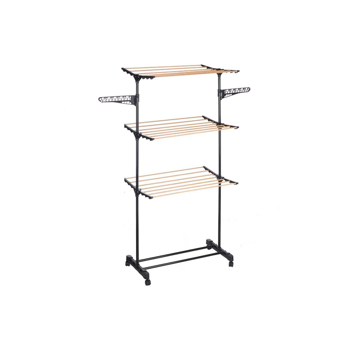 Torklina Kipit Svart Naturell Järn Plast 82 x 165 x 59 cm 80 x 15 x 10 cm 15 x 80,7 x 10 cm