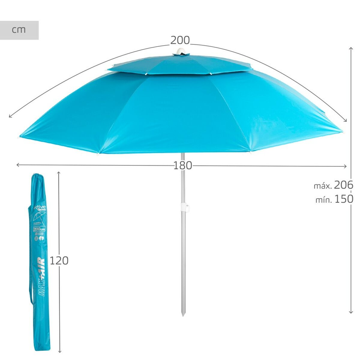 Paraply Aktive 200 x 206 x 200 cm - 8