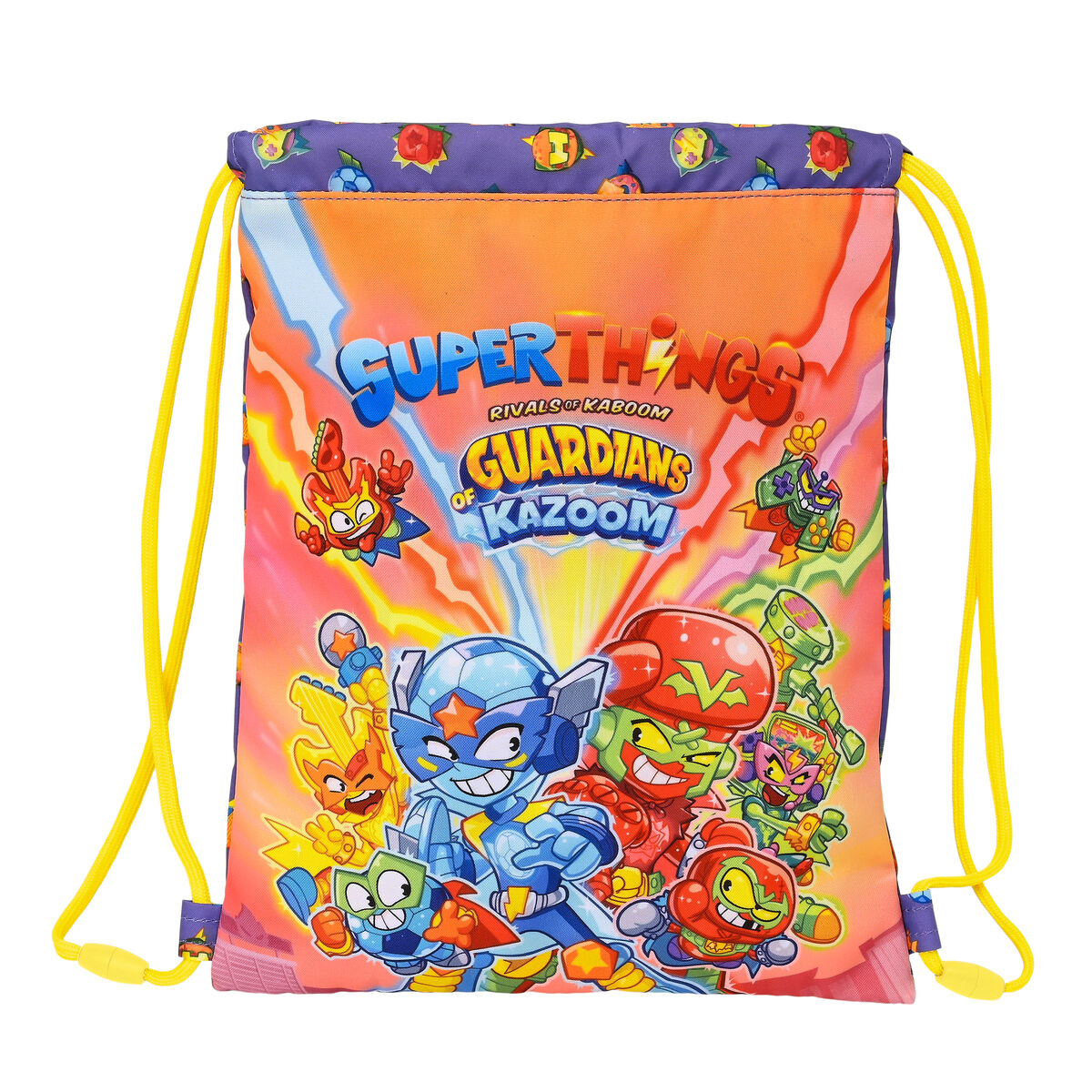 Skopåse med remmar SuperThings Guardians of Kazoom Gul Purpur 26 x 34 x 1 cm