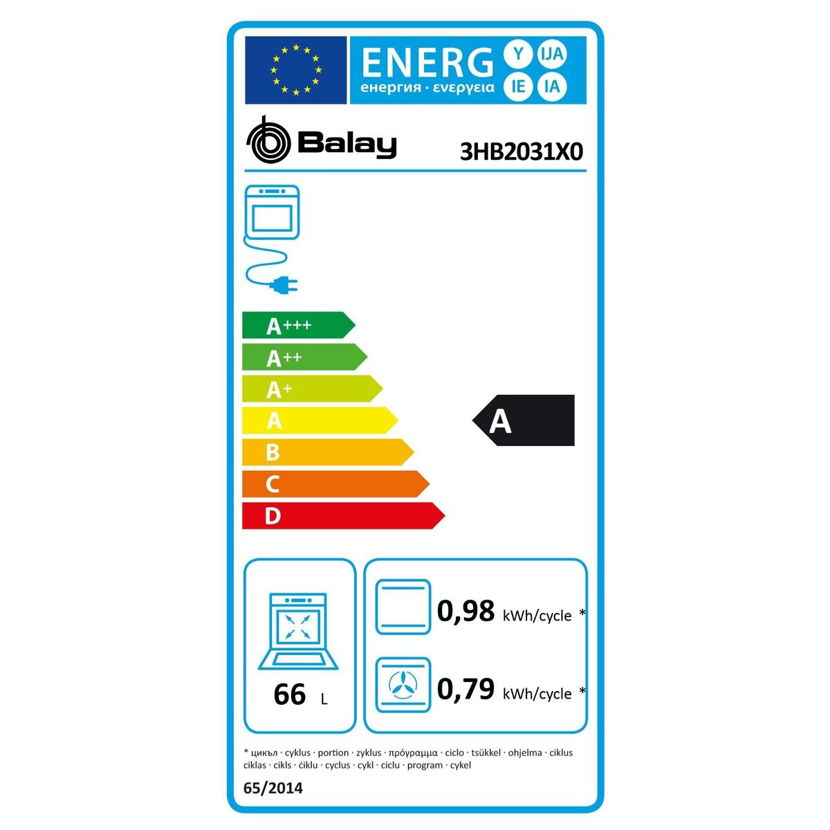 Multifunktionsugn Balay 3HB2031X0 66 L 3300W 66 L 50 W - 7