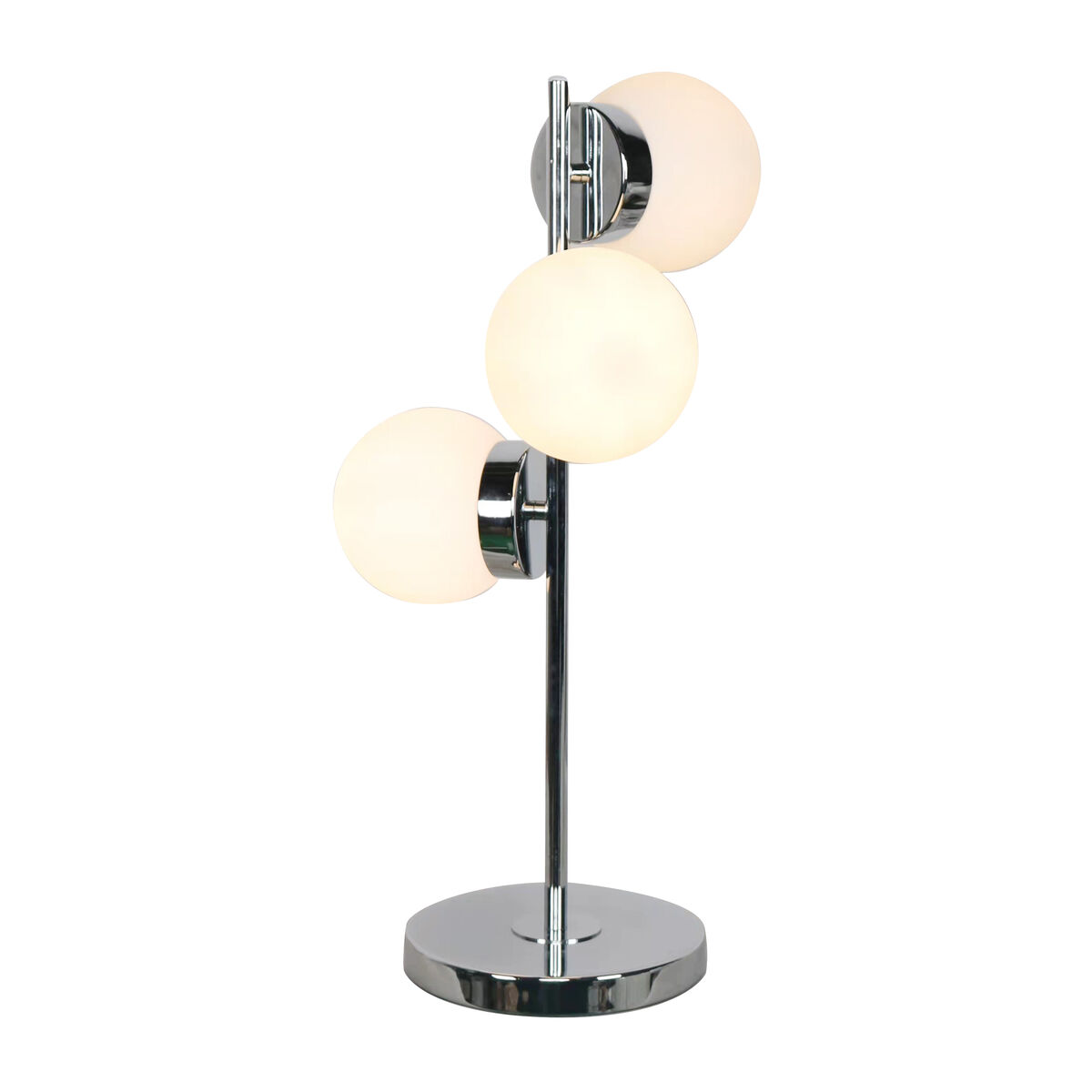 Bordslampa DKD Home Decor 26 x 26 x 59 cm Glas Silvrig Metall Vit 220 V 50 W 23 x 23 x 49 cm - 5