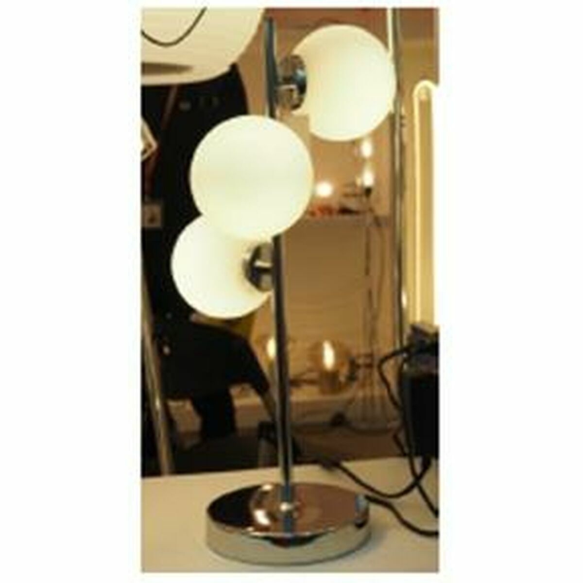 Bordslampa DKD Home Decor 26 x 26 x 59 cm Glas Silvrig Metall Vit 220 V 50 W 23 x 23 x 49 cm - 6