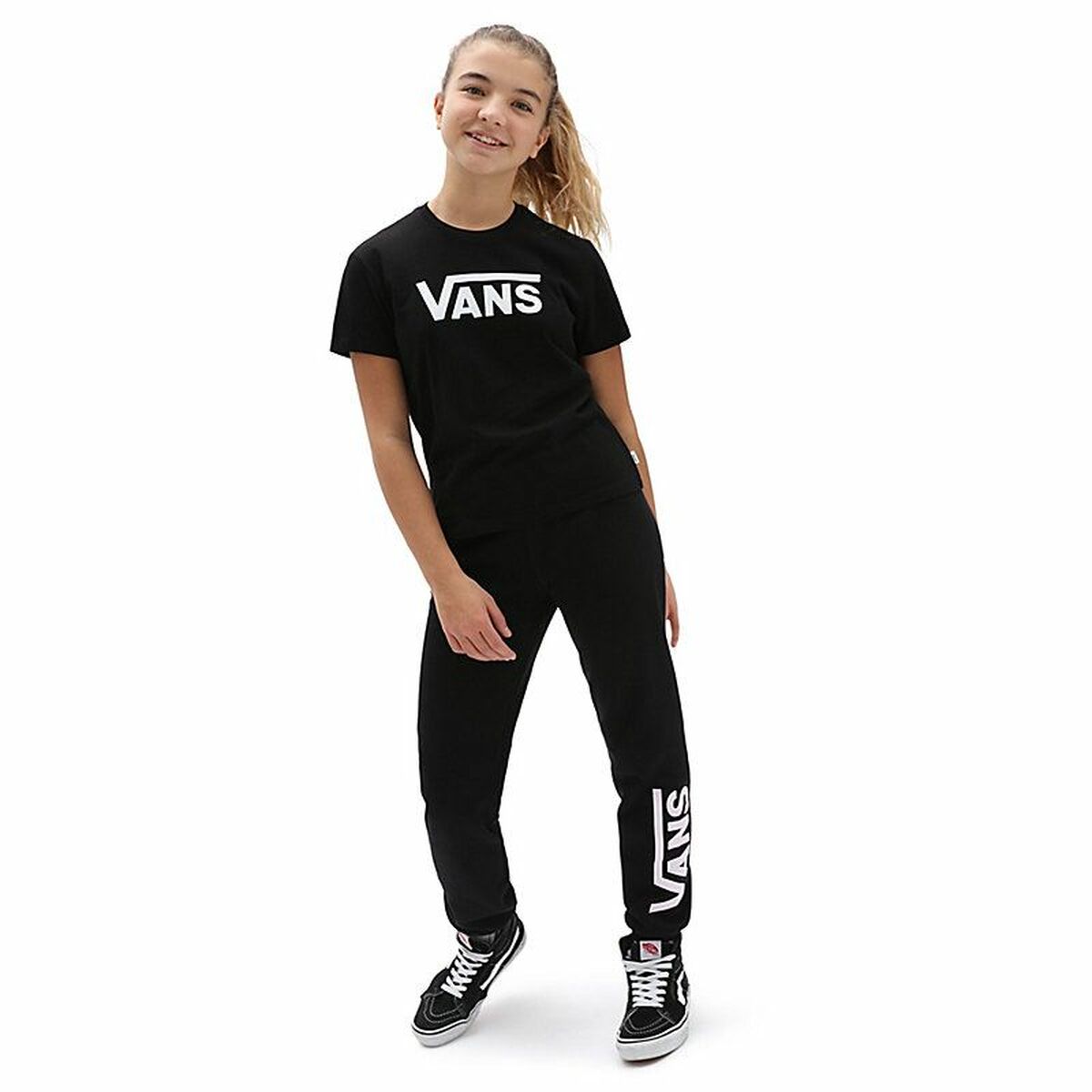 Barn T-shirt med kortärm Vans Flying V Svart - 15