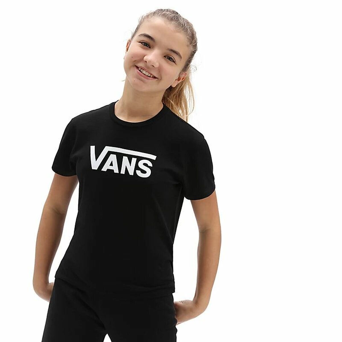 Barn T-shirt med kortärm Vans Flying V Svart - 7