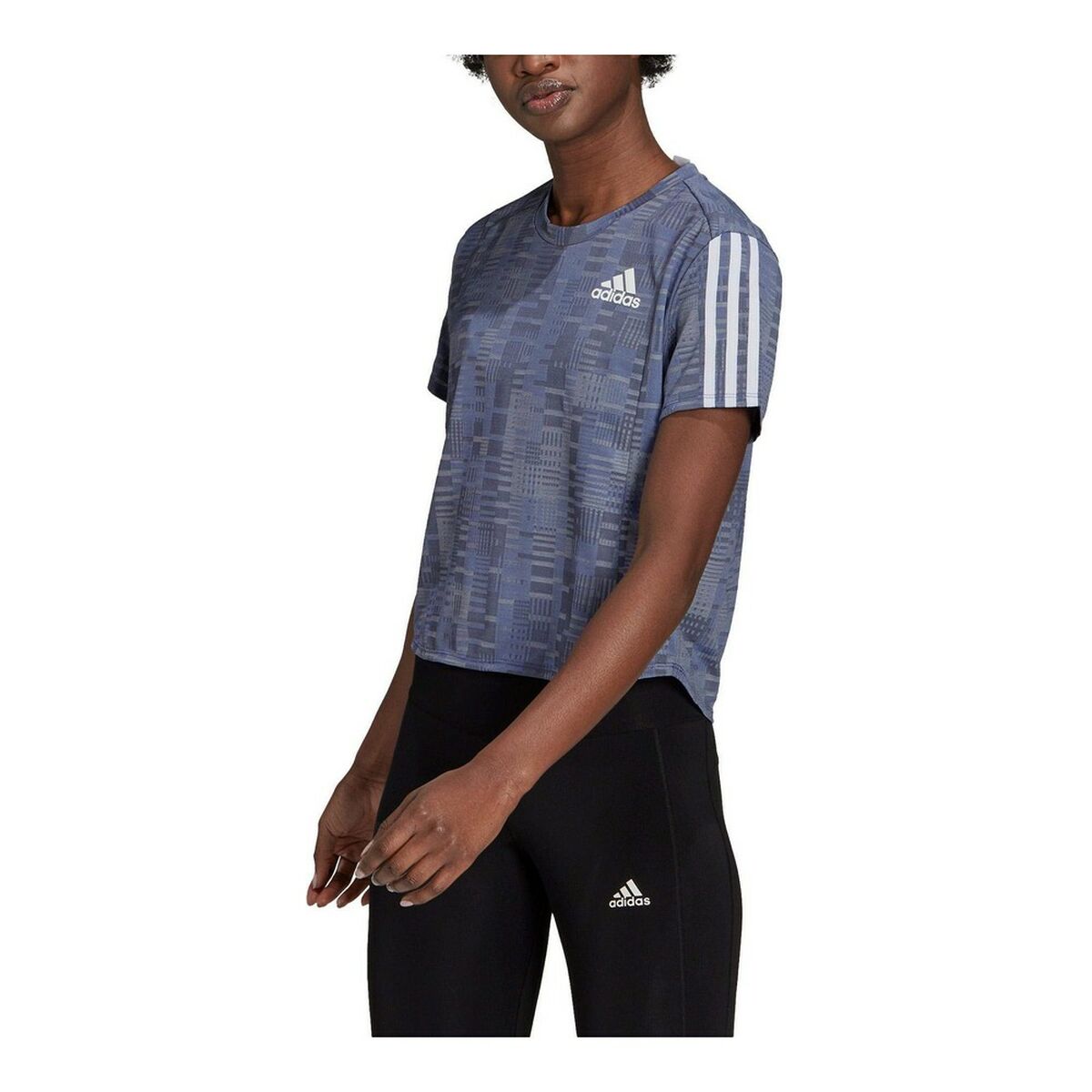 T-shirt med kortärm Dam Adidas Own The Run Stålblått - 23