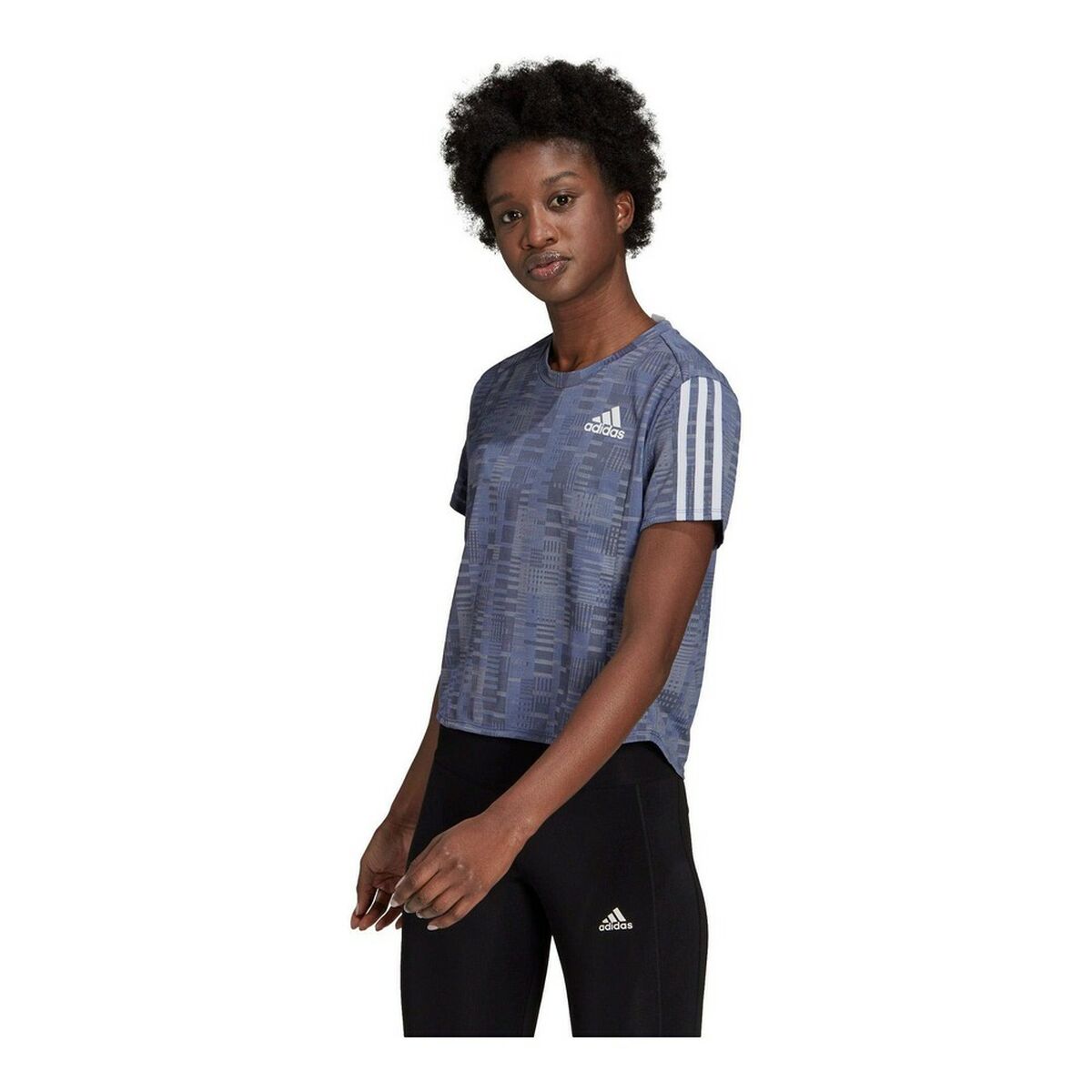 T-shirt med kortärm Dam Adidas Own The Run Stålblått - 18