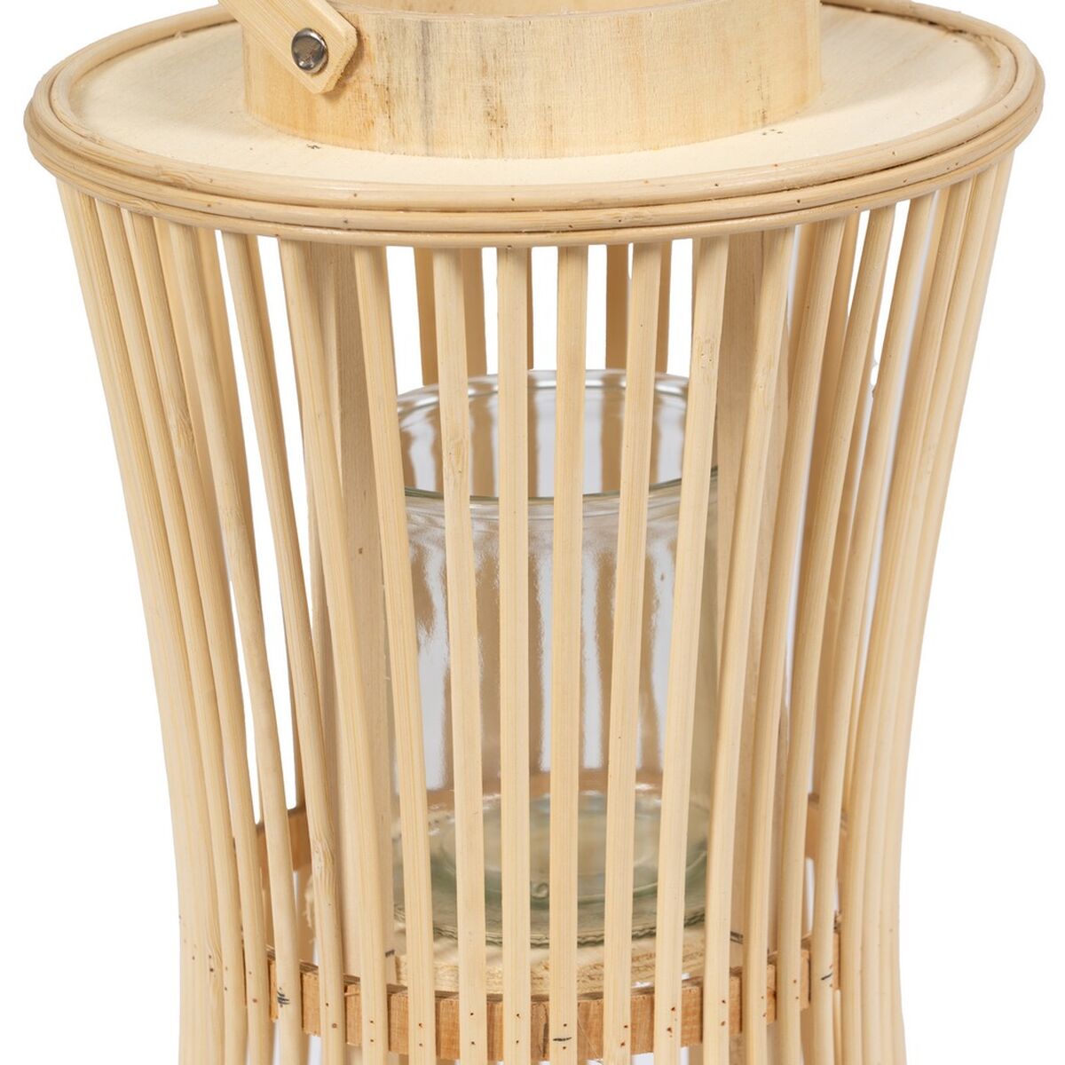Lykta Naturell Bambu Glas 16 x 16 x 40 cm - 4