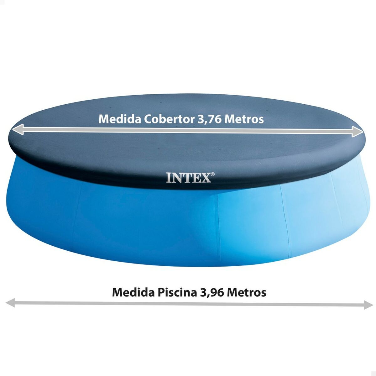 Pool Cover Intex Marinblå Ø 396 cm Rund (4 antal) - 7