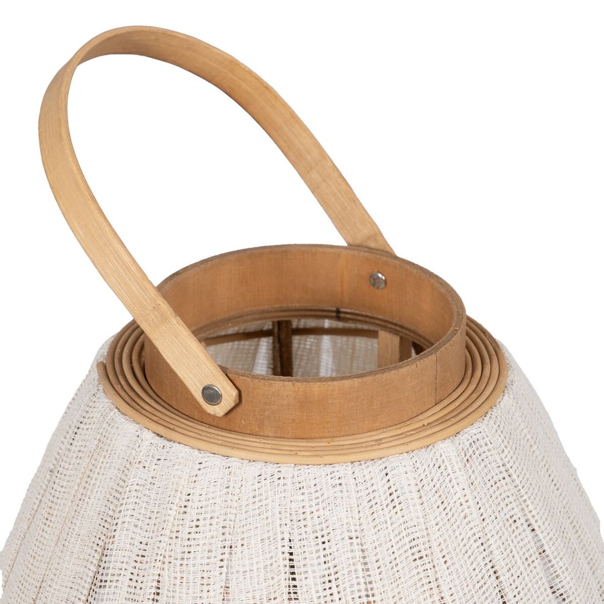Lykta Beige Naturell Bambu Glas 40 x 40 x 83 cm - 4