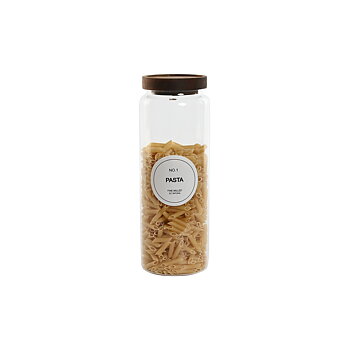 Uppsättning med 4 Burkar Home ESPRIT Naturell Akaciaträ Borosilikatglas 1 L 1,3 L 1,7 L 10 x 10 x 29,5 cm