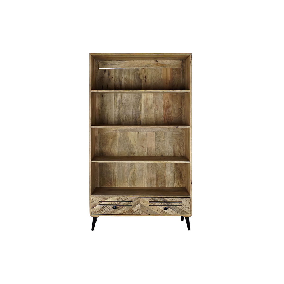 Bokhylla DKD Home Decor Svart Metall Mörkbrun Mangoträ 100 x 40 x 180 cm - 9