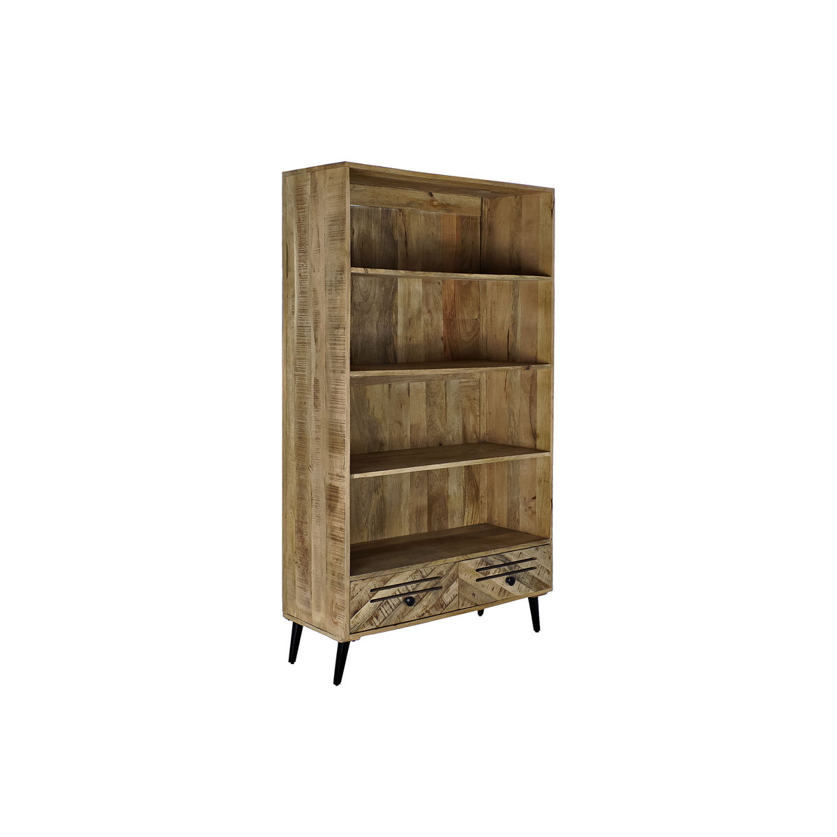 Bokhylla DKD Home Decor Svart Metall Mörkbrun Mangoträ 100 x 40 x 180 cm - 6