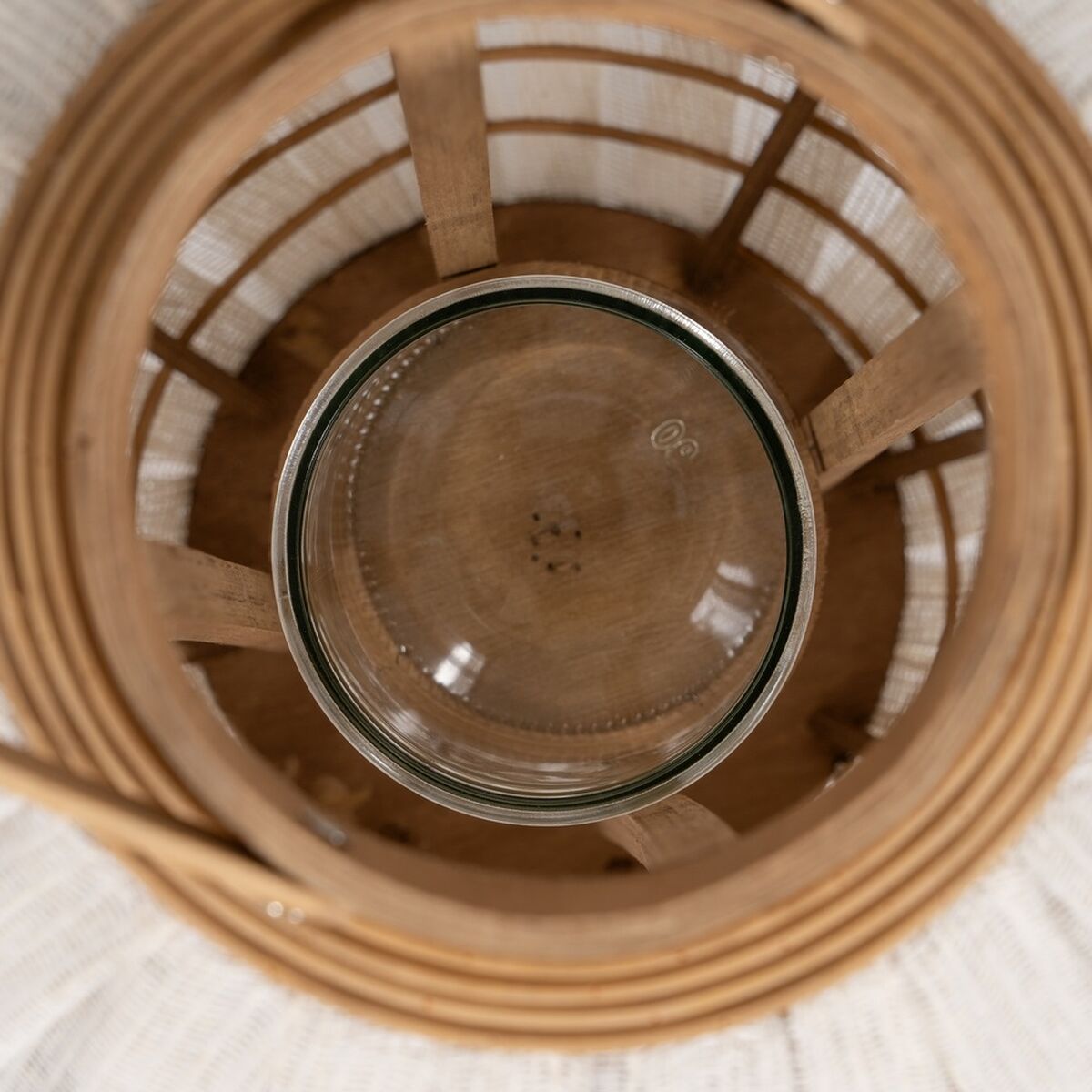 Lykta Beige Naturell Bambu Glas 36 x 36 x 56 cm - 6