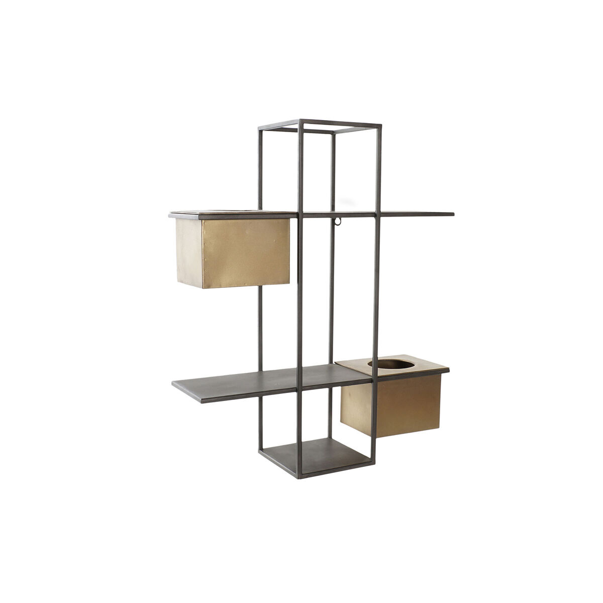 Bokhylla DKD Home Decor Svart Metall Koppar 2 Hyllor (50 x 16 x 60 cm) - 4