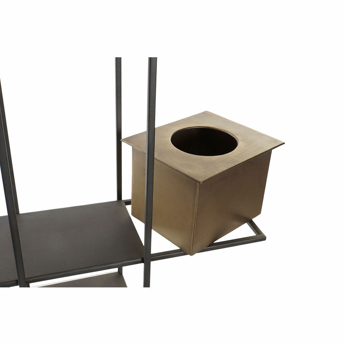 Bokhylla DKD Home Decor Svart Metall Koppar 2 Hyllor (50 x 16 x 60 cm) - 9