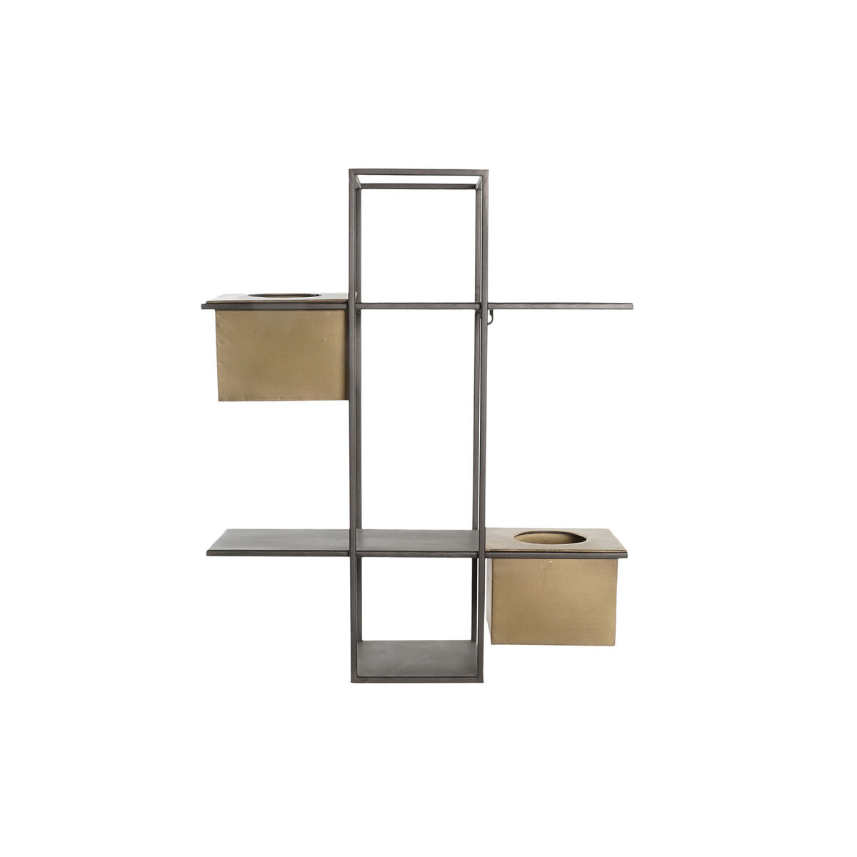 Bokhylla DKD Home Decor Svart Metall Koppar 2 Hyllor (50 x 16 x 60 cm) - 5