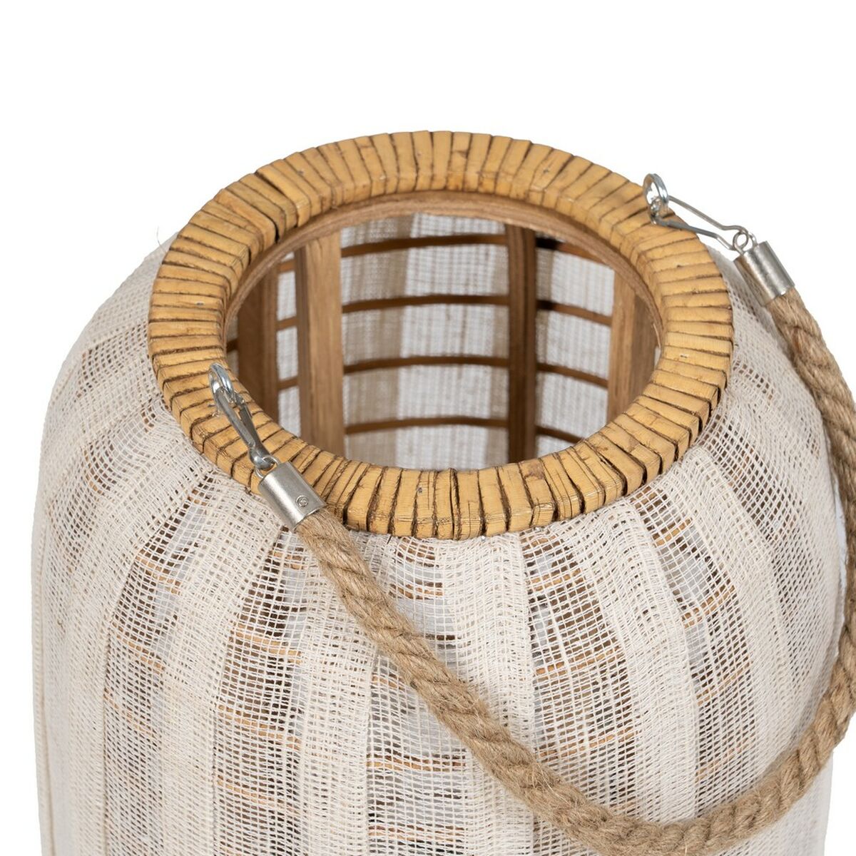 Lykta Beige Naturell Bambu Glas 25 x 25 x 45 cm - 4