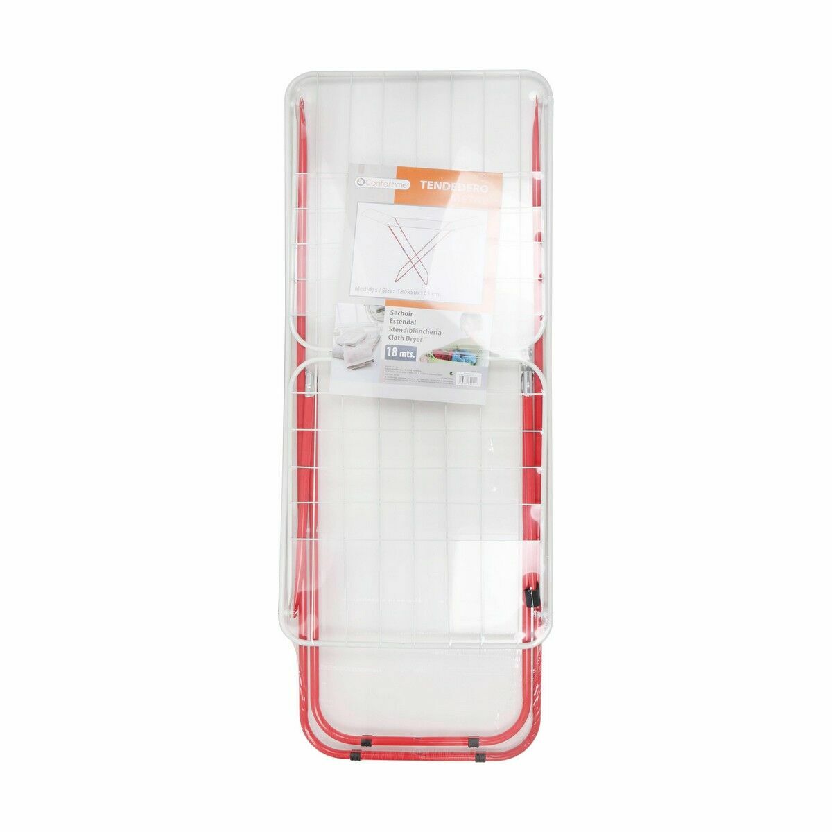 Klädhängare hopfällbar Supernet Vit Röd 127 x 50 x 2 cm (6 antal) - 3