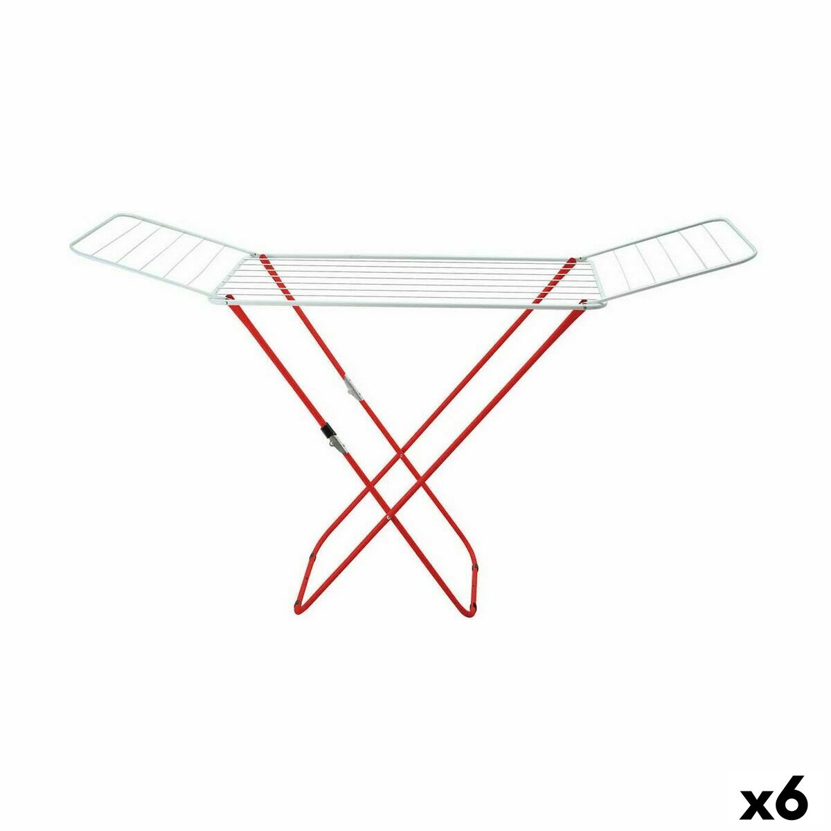 Klädhängare hopfällbar Supernet Vit Röd 127 x 50 x 2 cm (6 antal)