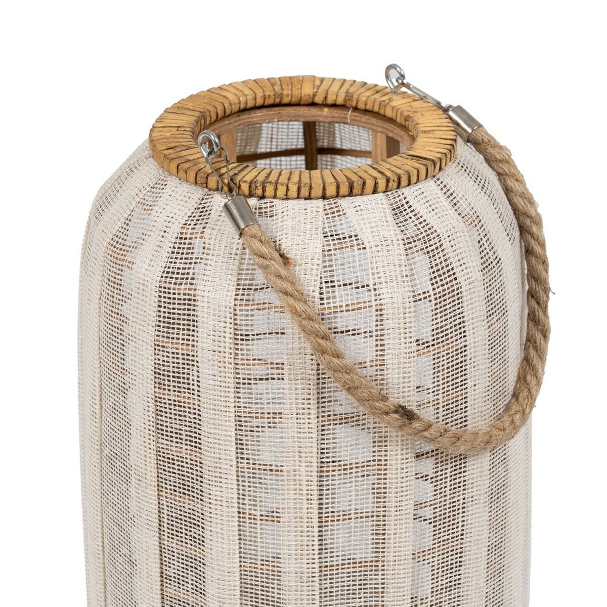 Lykta Beige Naturell Bambu Glas 22 x 22 x 38 cm - 3
