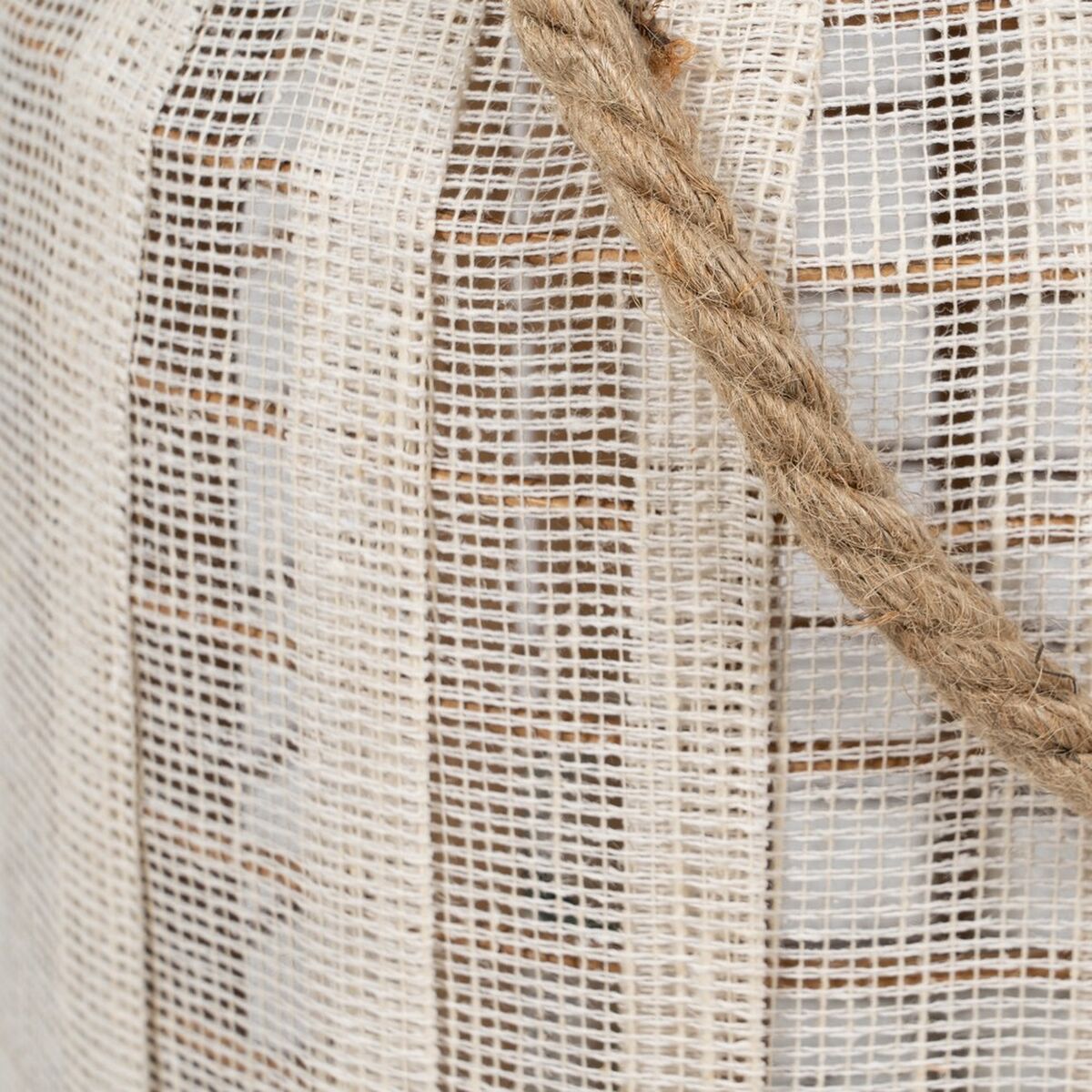Lykta Beige Naturell Bambu Glas 22 x 22 x 38 cm - 5