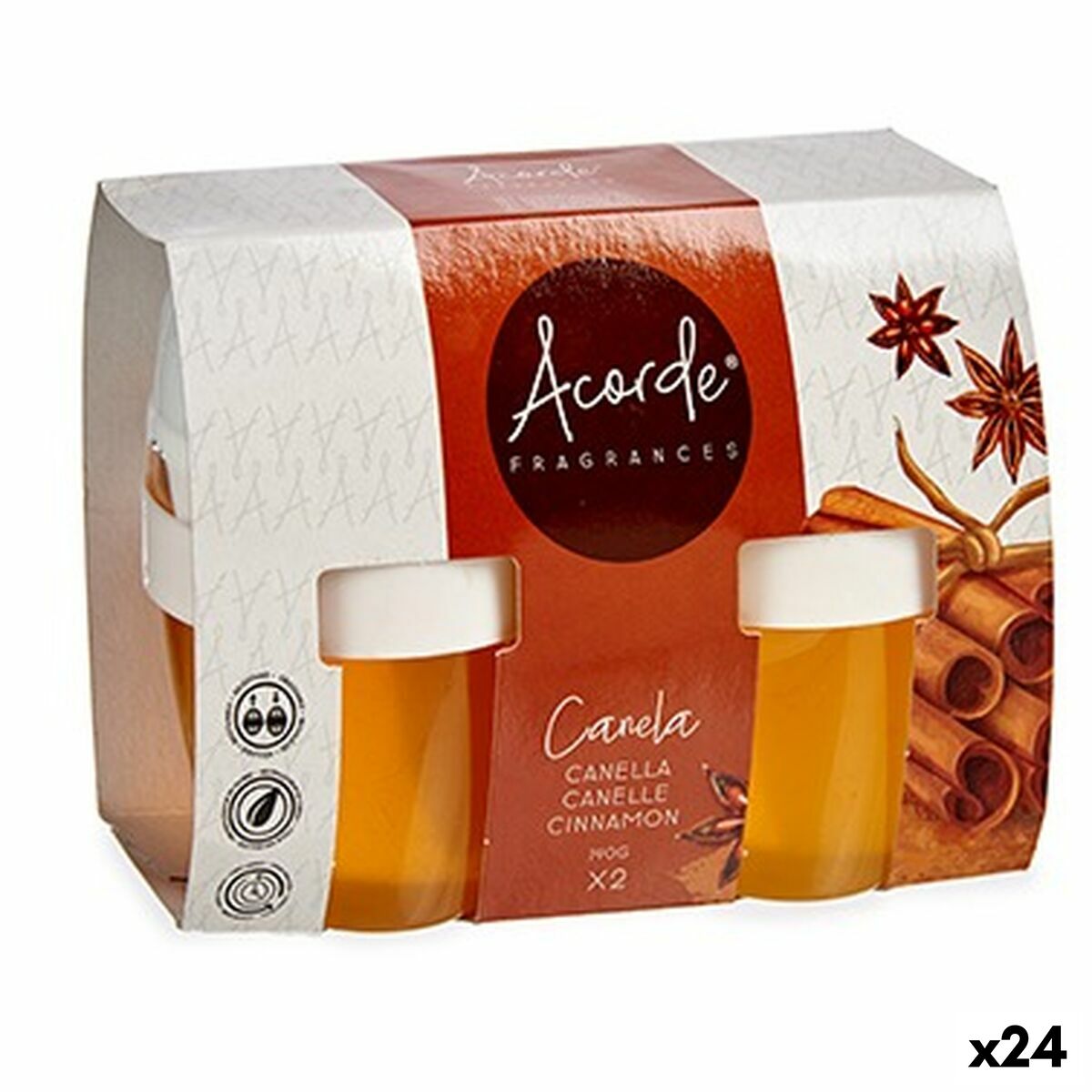 Set med luftfräschare Acorde Kanel Gel (24 antal)