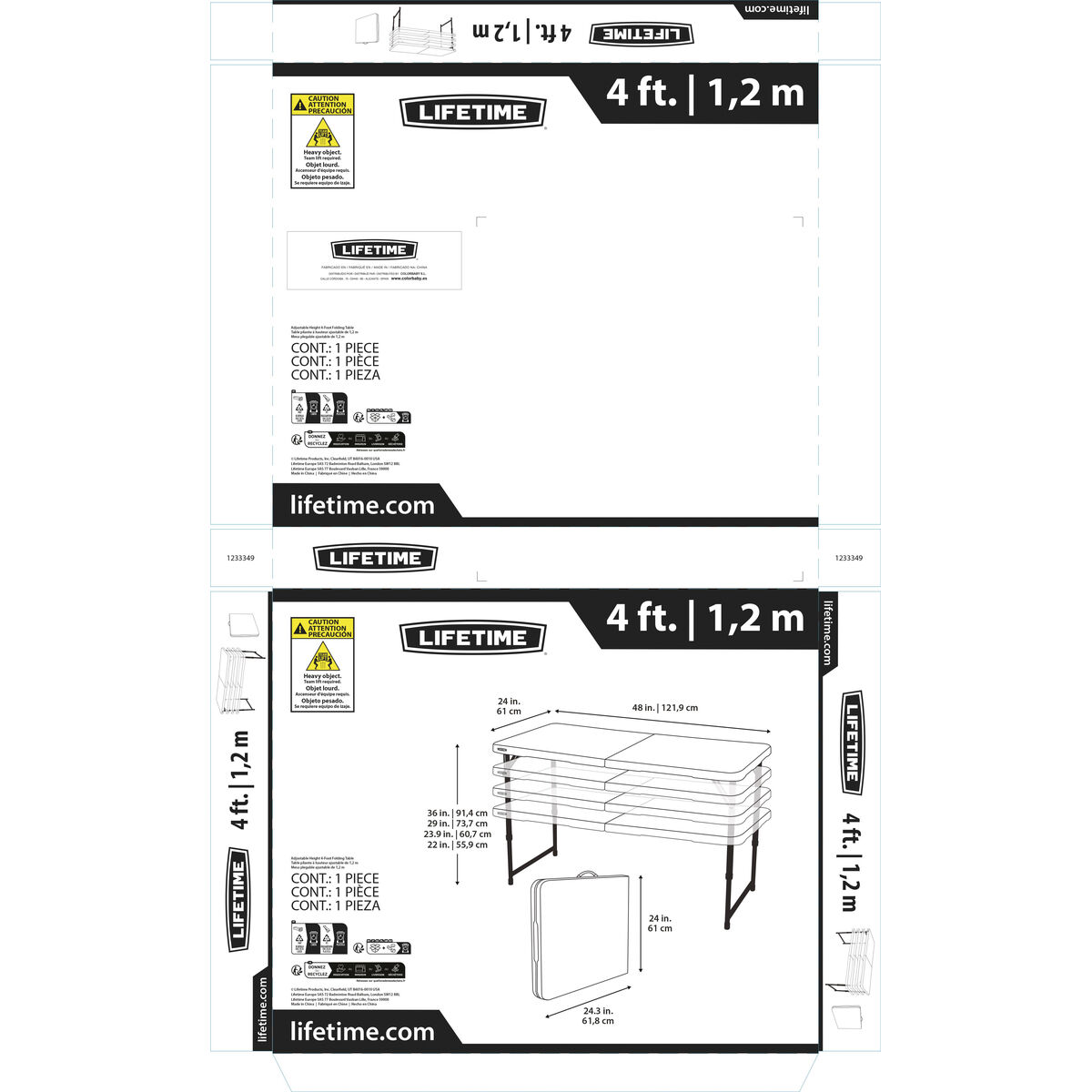 Fällbord Lifetime Vit 122 x 91,5 x 61 cm Stål HDPE - 13
