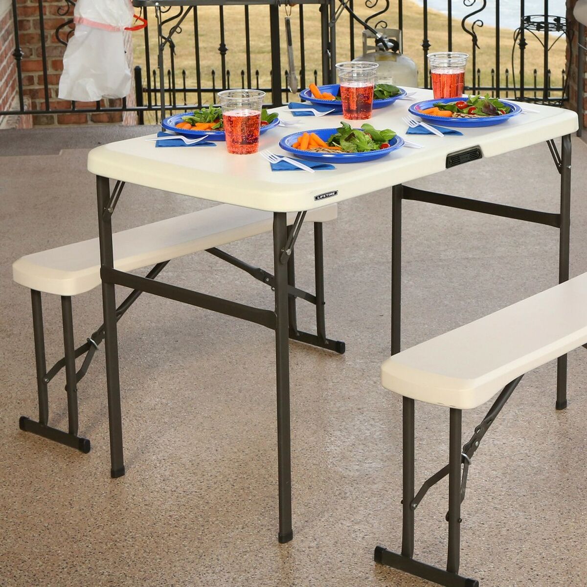Fällbord Lifetime Kräm 106,5 x 73,5 x 61 cm Stål Plast - 11