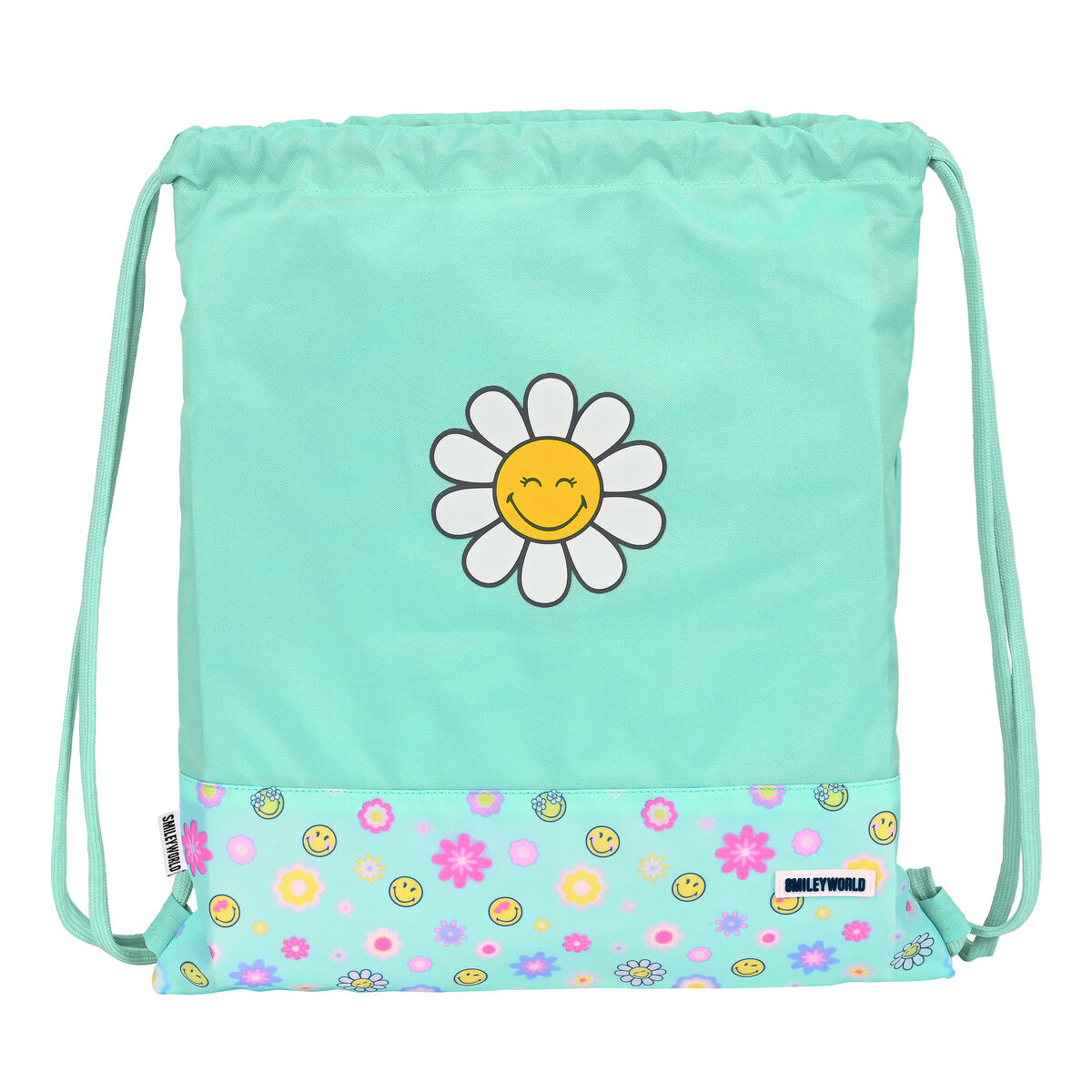 Skopåse med remmar Smiley Summer fun Turkos 35 x 40 x 1 cm