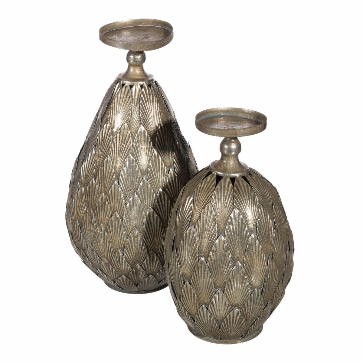 Ljusstakar Metall Silver 18 x 18 x 35 cm - 2