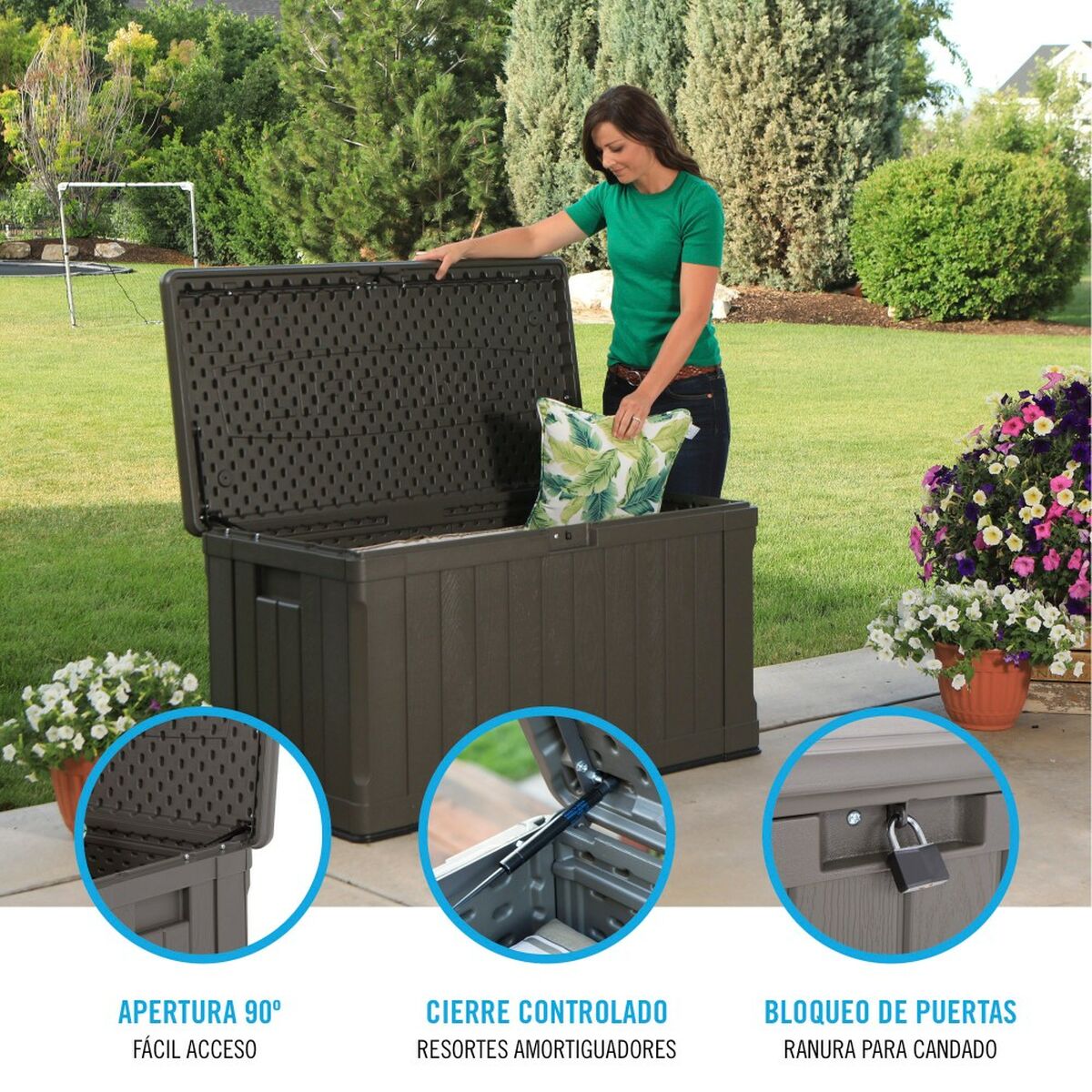 Utomhus Bröst Lifetime 440 L Brun 127 x 67 x 64 cm Plast - 5