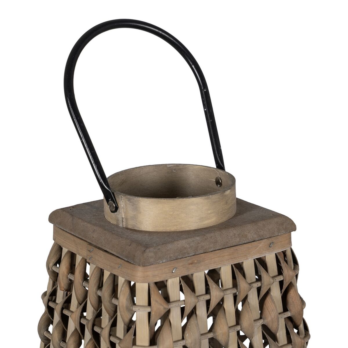 Lykta Grå Bambu Glas 26 x 26 x 47 cm - 3