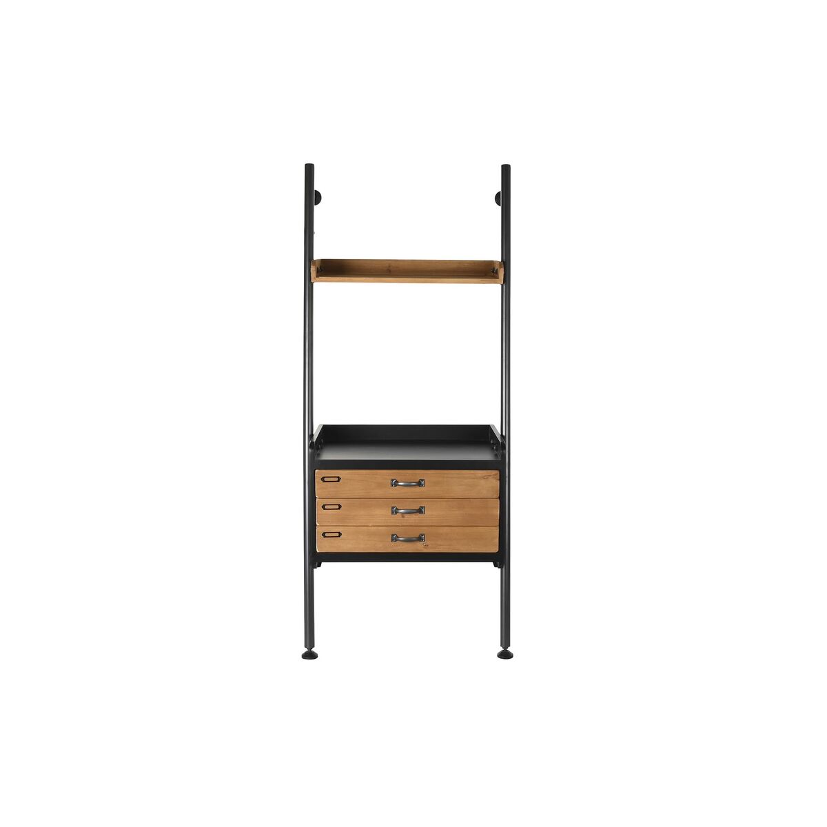 Bokhylla DKD Home Decor Gran Naturell Svart Metall 1 Hyllor (67 x 40 x 155 cm) - 9