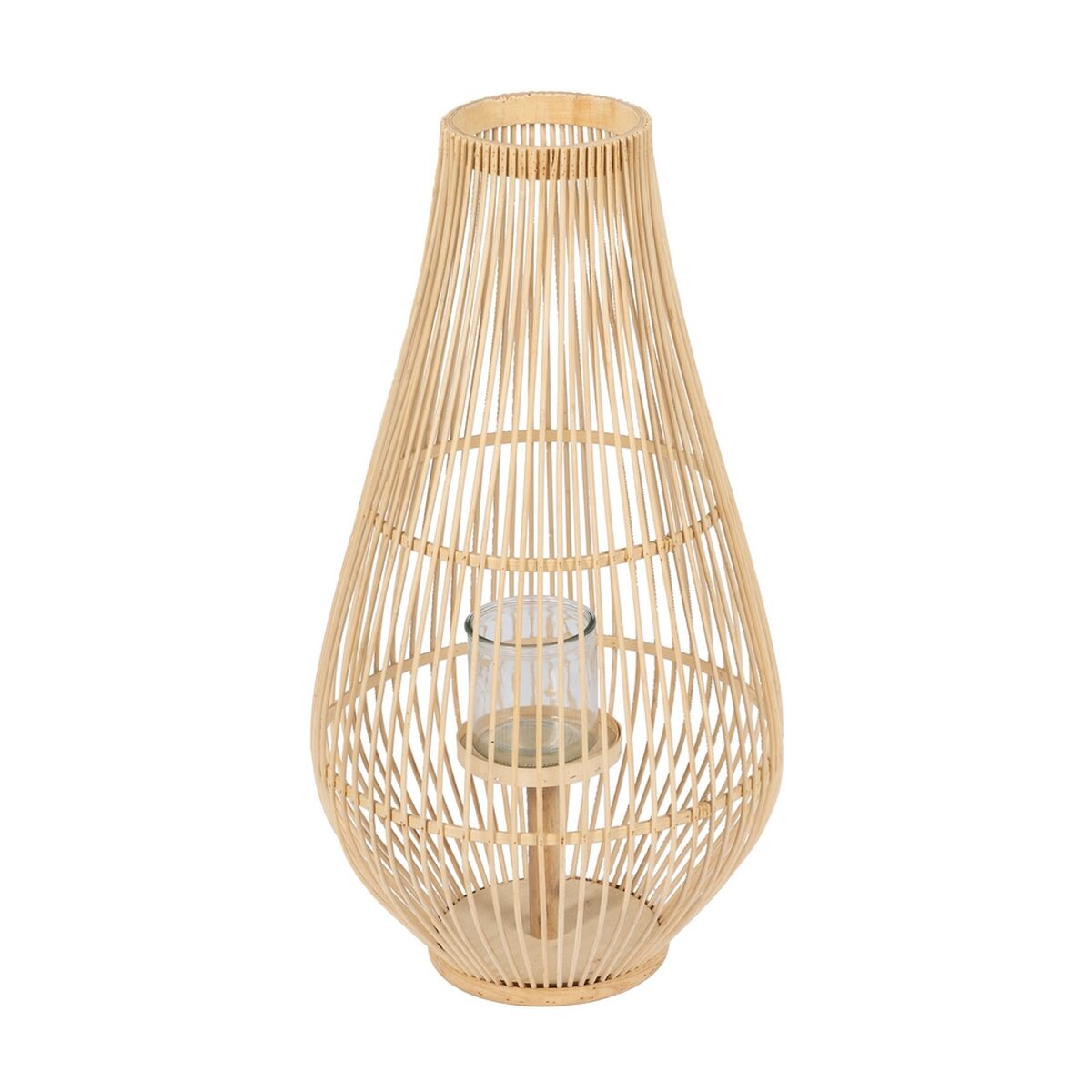 Lykta Naturell Bambu Glas 35 x 35 x 66 cm