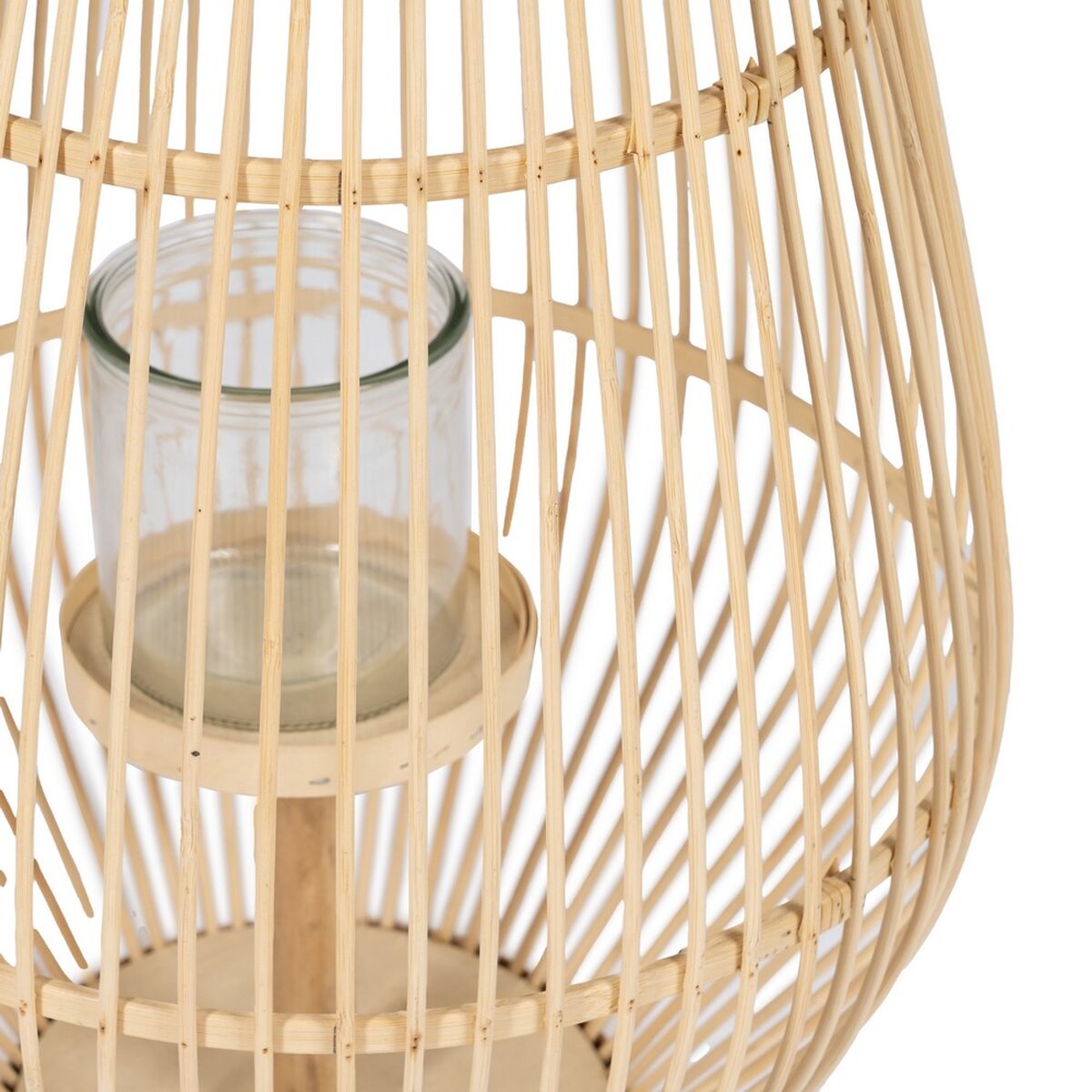 Lykta Naturell Bambu Glas 35 x 35 x 66 cm - 5