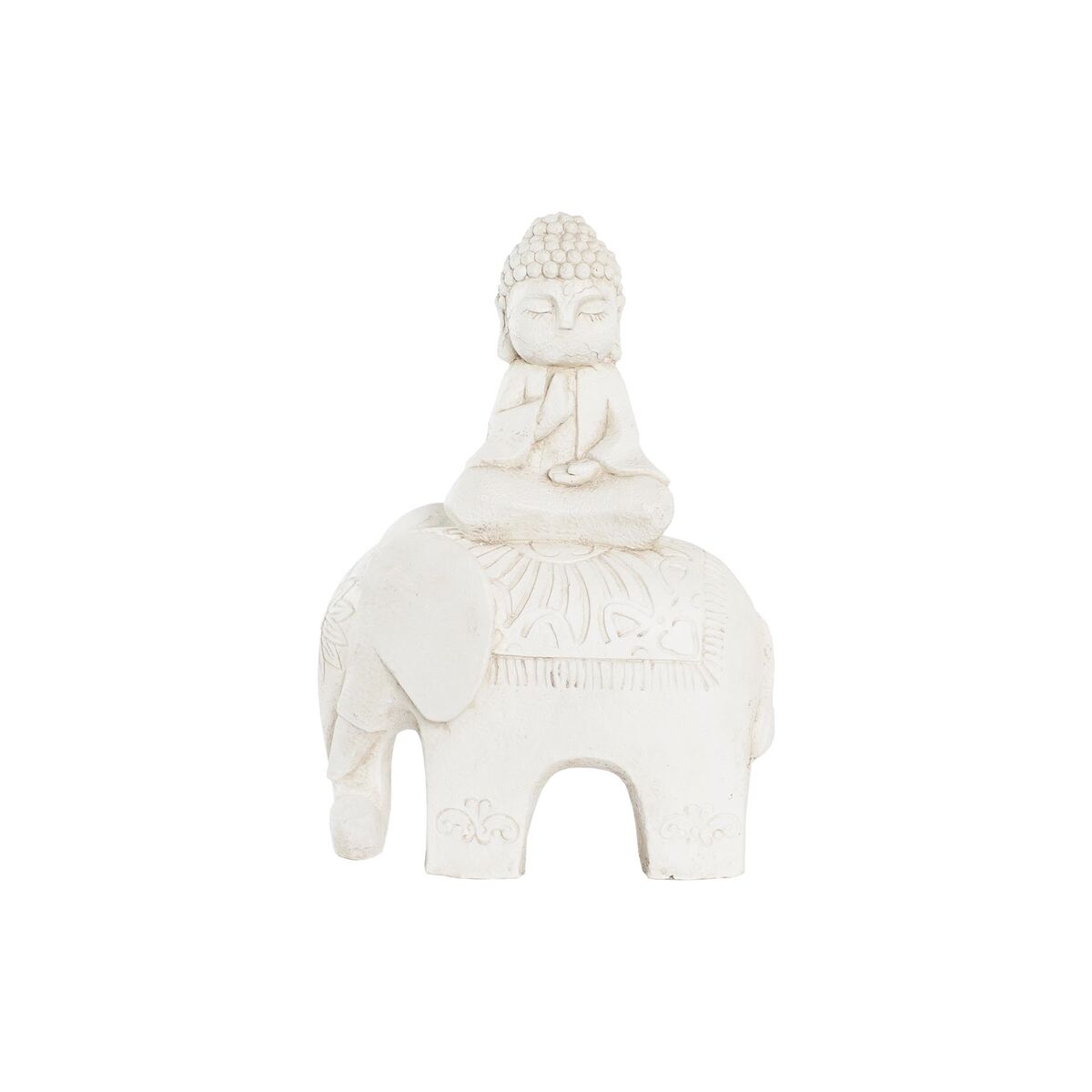 Prydnadsfigur DKD Home Decor Antikbehandlad Elefant Vit Orientalisk Magnesium (40 x 23 x 56 cm) - 3
