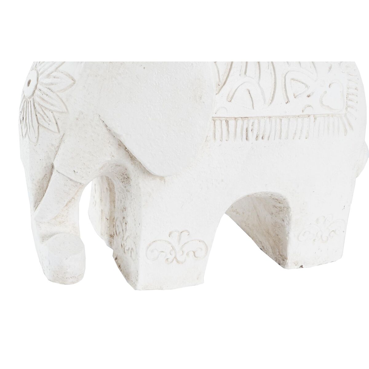 Prydnadsfigur DKD Home Decor Antikbehandlad Elefant Vit Orientalisk Magnesium (40 x 23 x 56 cm) - 2