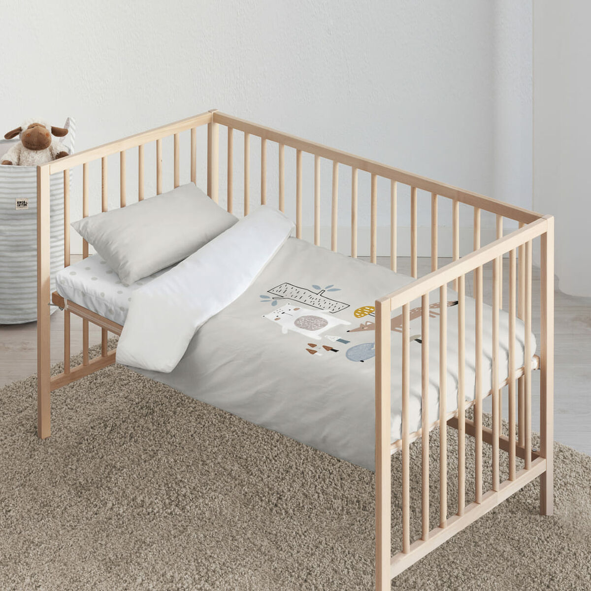 Täckslagsset Kids&Cotton Kenai Big Beige 115 x 145 cm