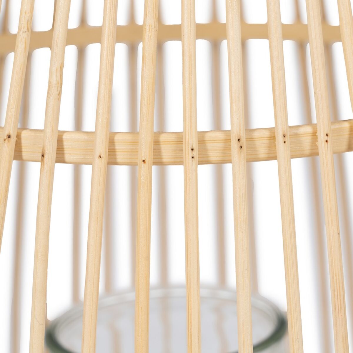 Lykta Naturell Bambu Glas 30 x 30 x 55 cm - 5