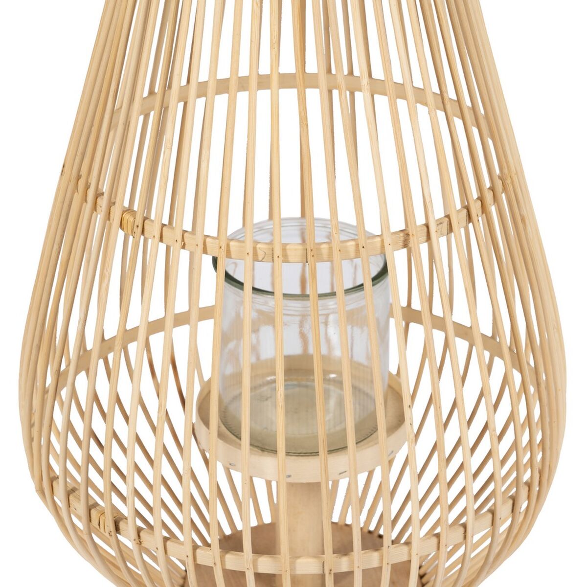 Lykta Naturell Bambu Glas 30 x 30 x 55 cm - 4