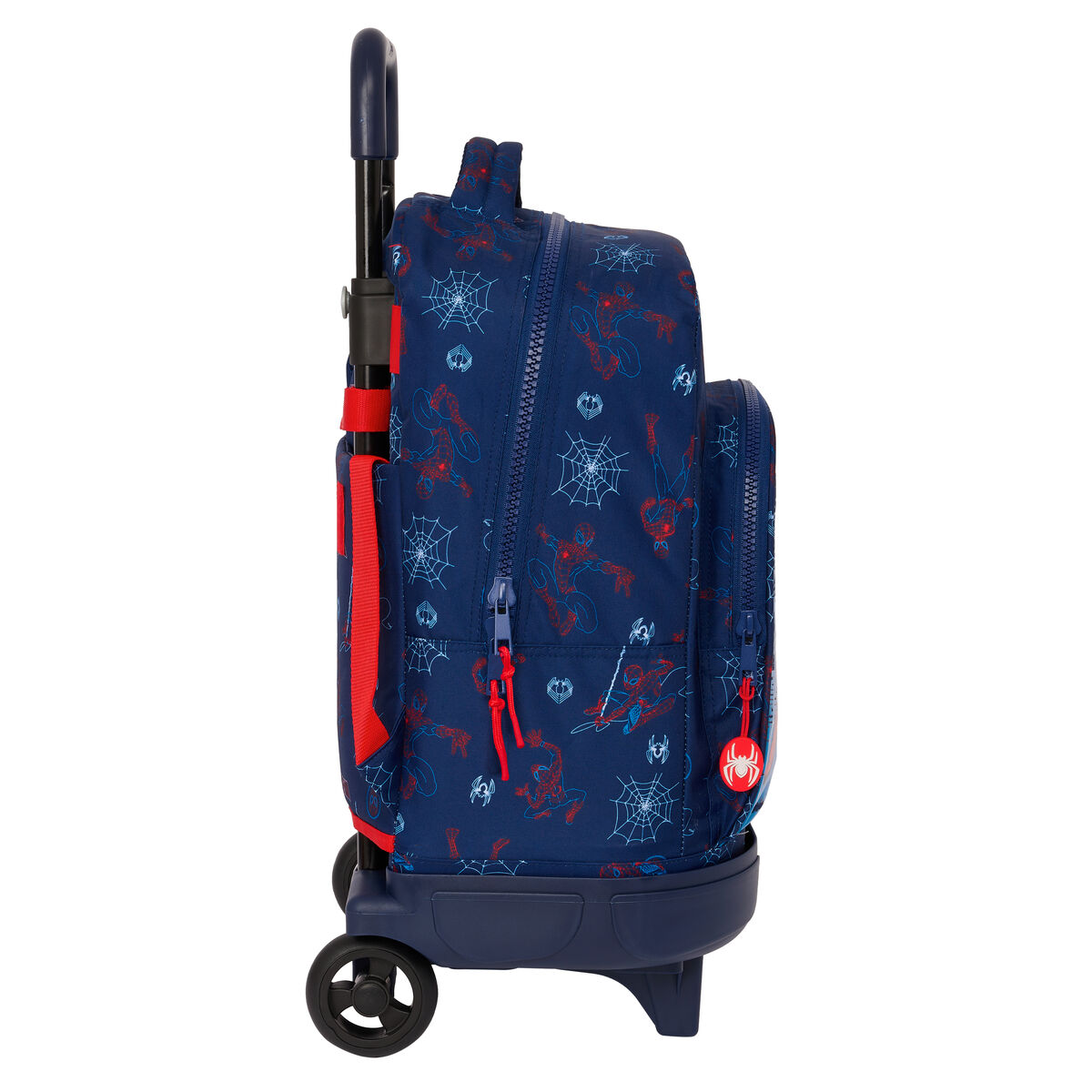 Skolväska med hjul Spider-Man Neon Marinblå 33 x 45 x 22 cm - 3