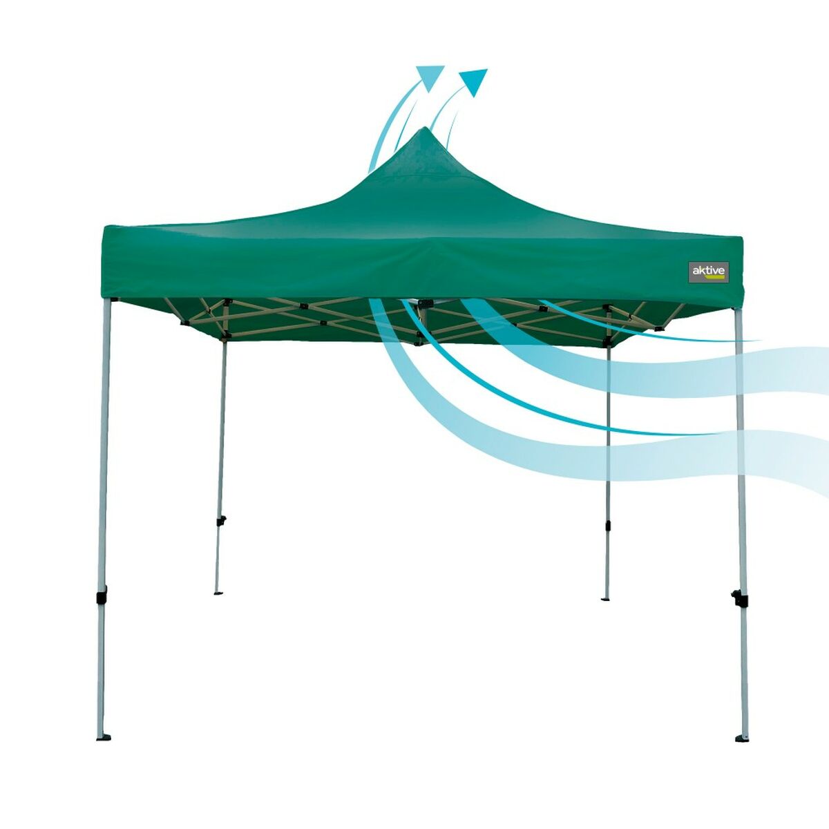 Gazebo Aktive Hopfällbar Justerbar höjd Stål Polyester 420D Oxford Grön 300 x 320 x 300 cm - 2