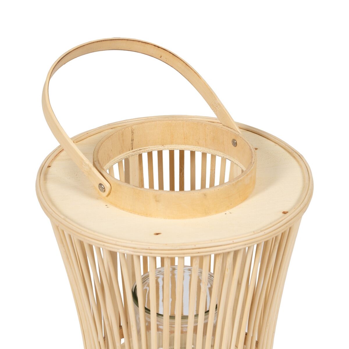 Lykta Naturell Bambu Glas 20 x 20 x 50 cm - 3
