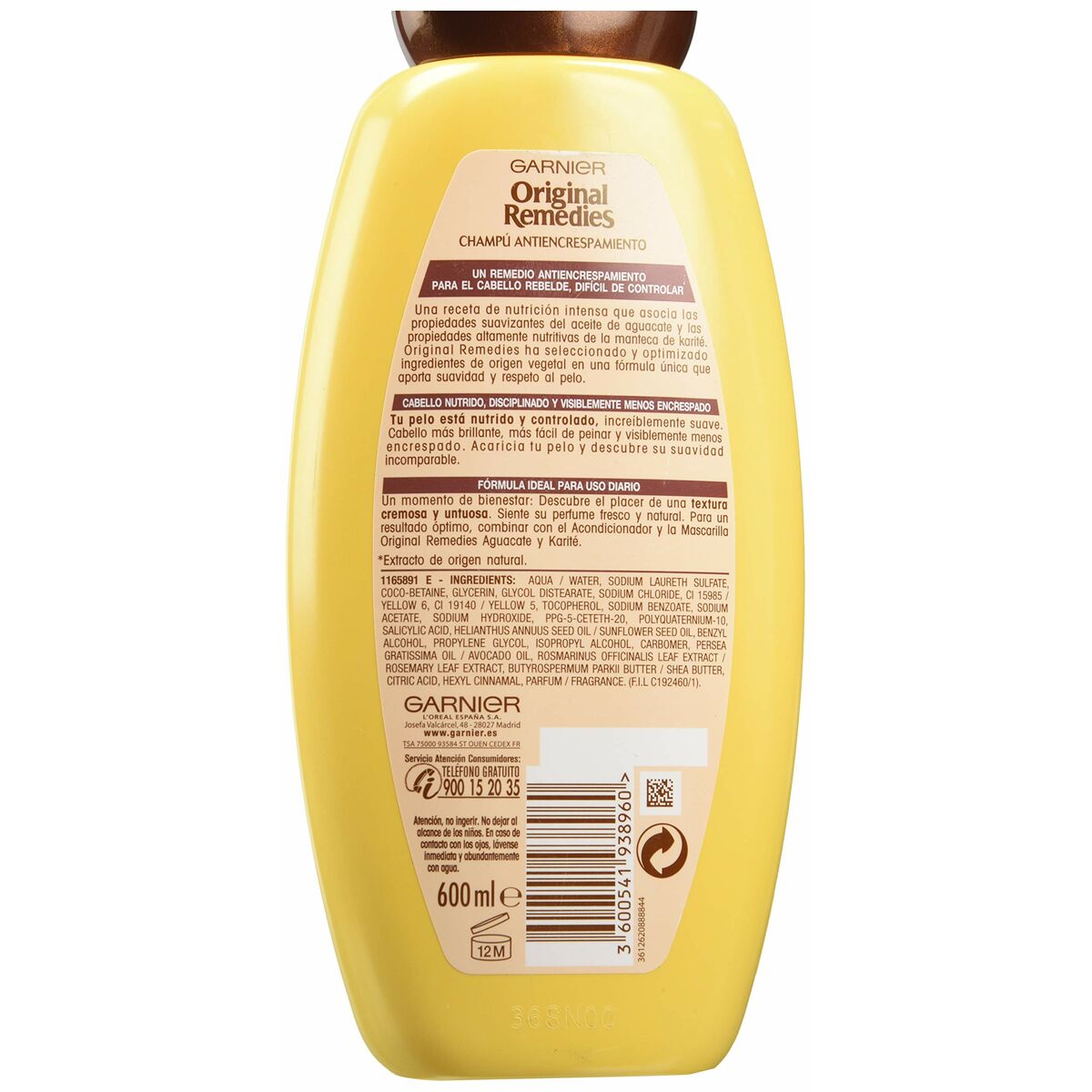 Antifrizz shampoo Garnier Original Remedies 600 ml Avokado Shea - 3