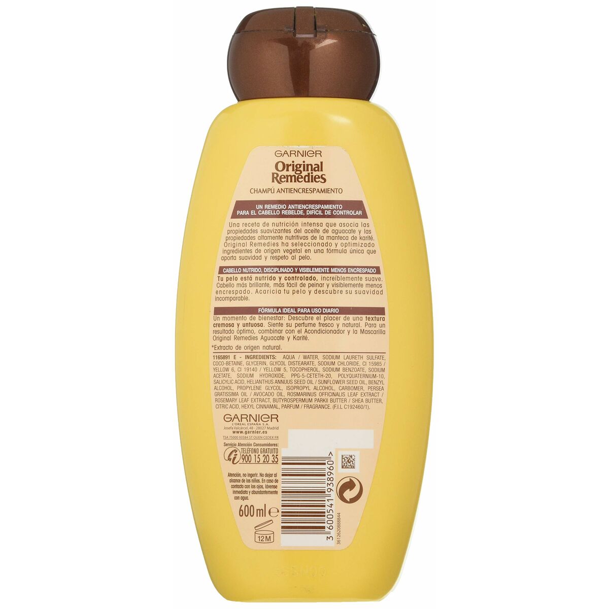 Antifrizz shampoo Garnier Original Remedies 600 ml Avokado Shea - 2