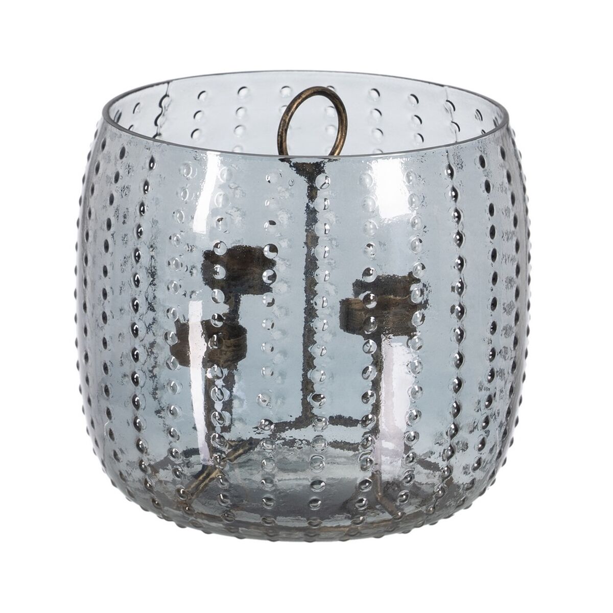 Ljusstakar Grå Metall Glas Ø 23 cm 23 x 23 x 20 cm